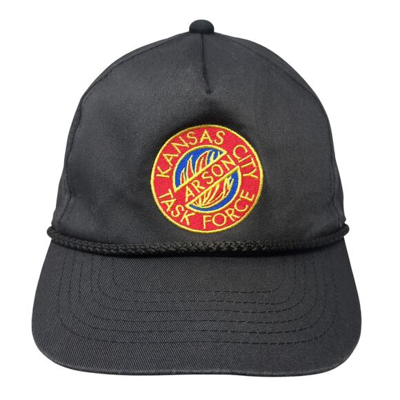 Arson Kansas City Task Force Snapback 5 Panel Cap Black One Size Rope Sportsman - Picture 1 of 9